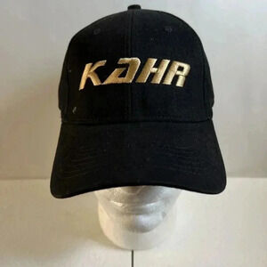 NWT KAHR Embroidered Golden Logo Adjustable Cap Hat - Black O/S